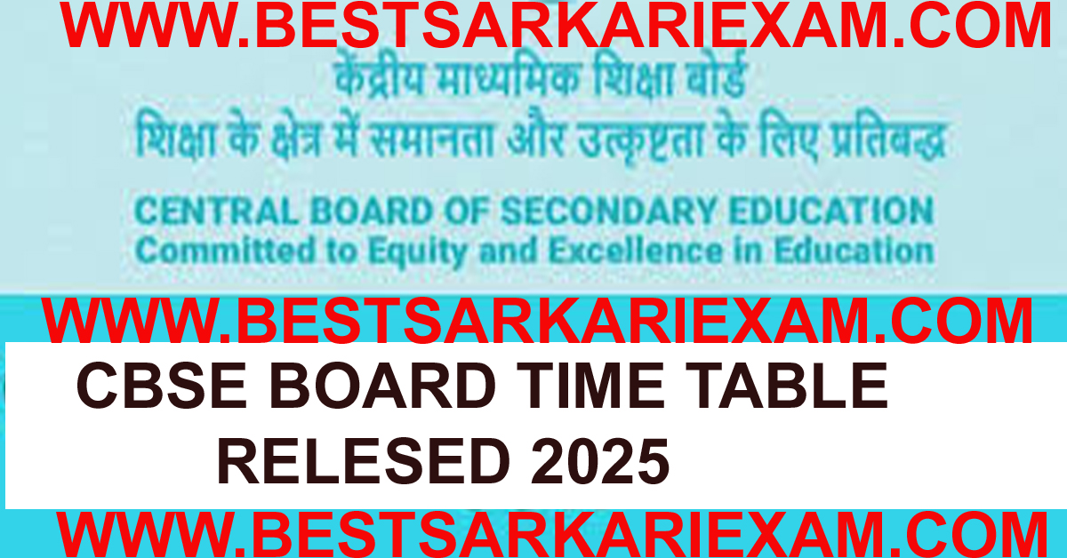 CBSE Board Exam Schedule/Time Table 2025