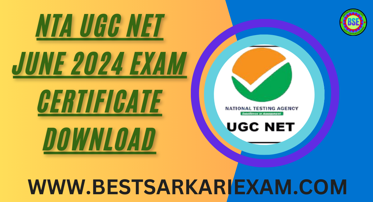 NTA UGC NET June 2024 Exam Certificate Download