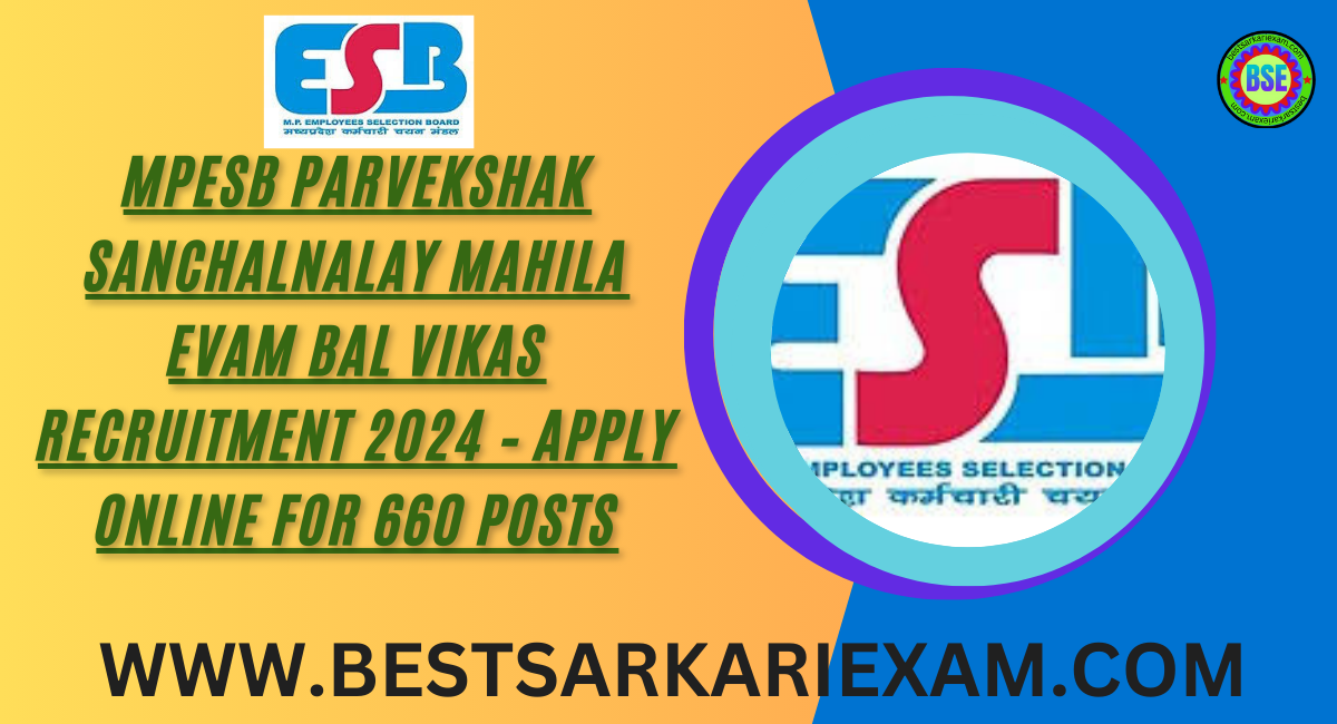 MPESB Parvekshak Mahila Bal Vikas Recruitment 2025