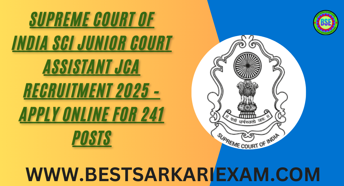 Supreme Court of India SCI Junior Court Assistant JCA Recruitment 2025